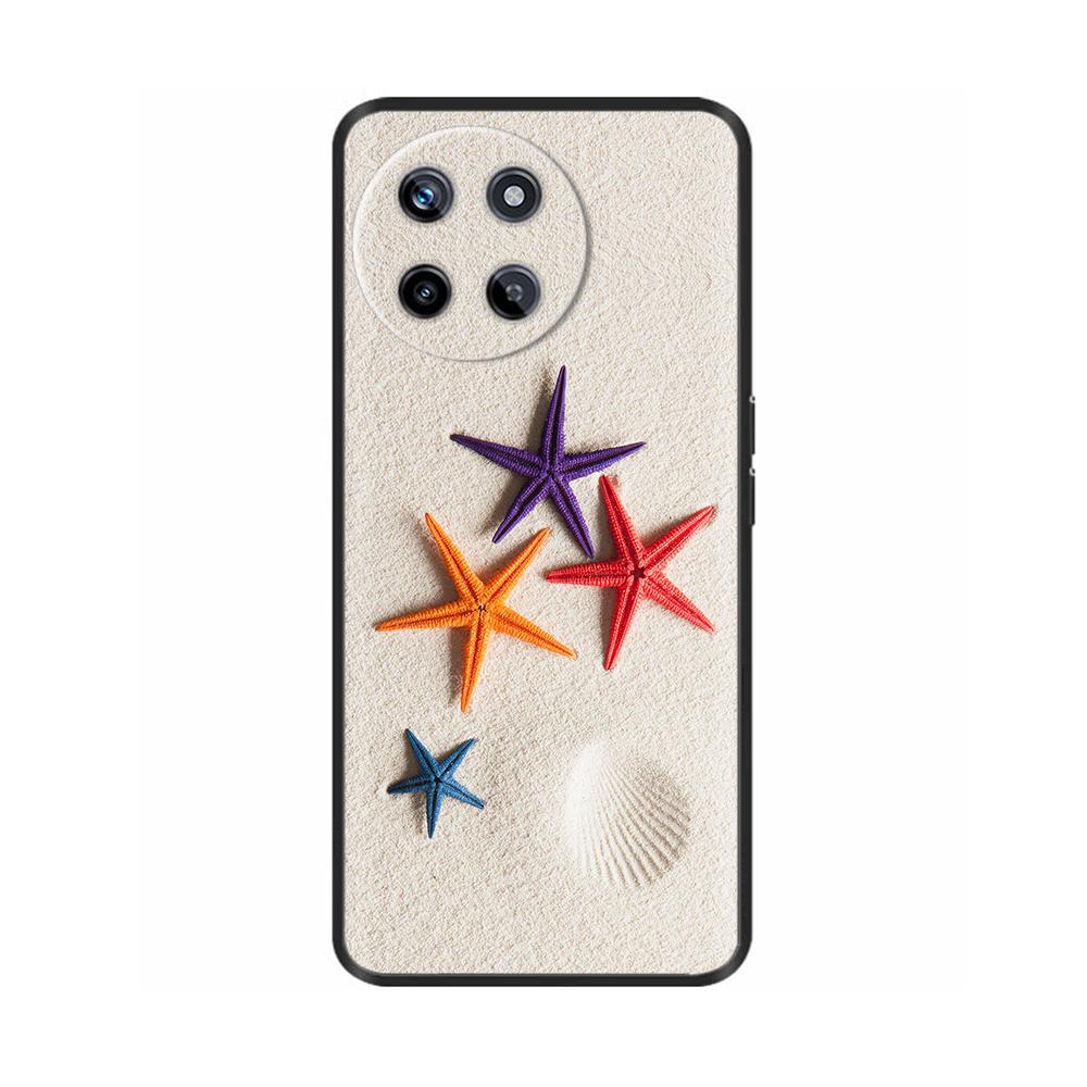 Für Realme 11 4G Hülle Silikon Weich Marmor Blume Schwarzer Stoßfänger Fundas Coque Für OPPO Realme 11 4G 6.43" realme11 Bemalte Abdeckungen