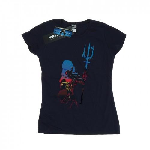 

DC Comics Womens/Ladies Aquaman Battle Silhouette Cotton T-Shirt XXL білий