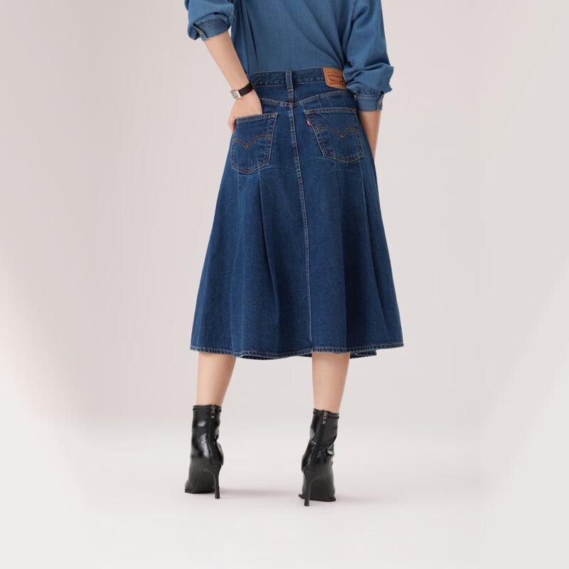 Levi's Women's A-Line Pleated Denim Skirt