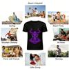 Dark Style Purple Horned Monster Print Casual Short Sleeve T-Shirt Pure Cotton T-shirt