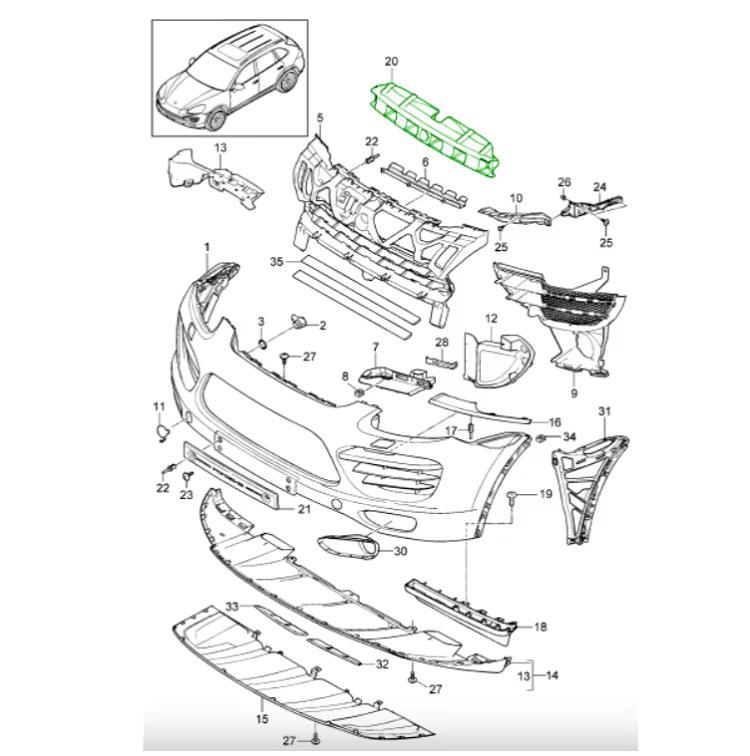 Front Bumper Foam for Porsche 958 Cayenne 2011-2018