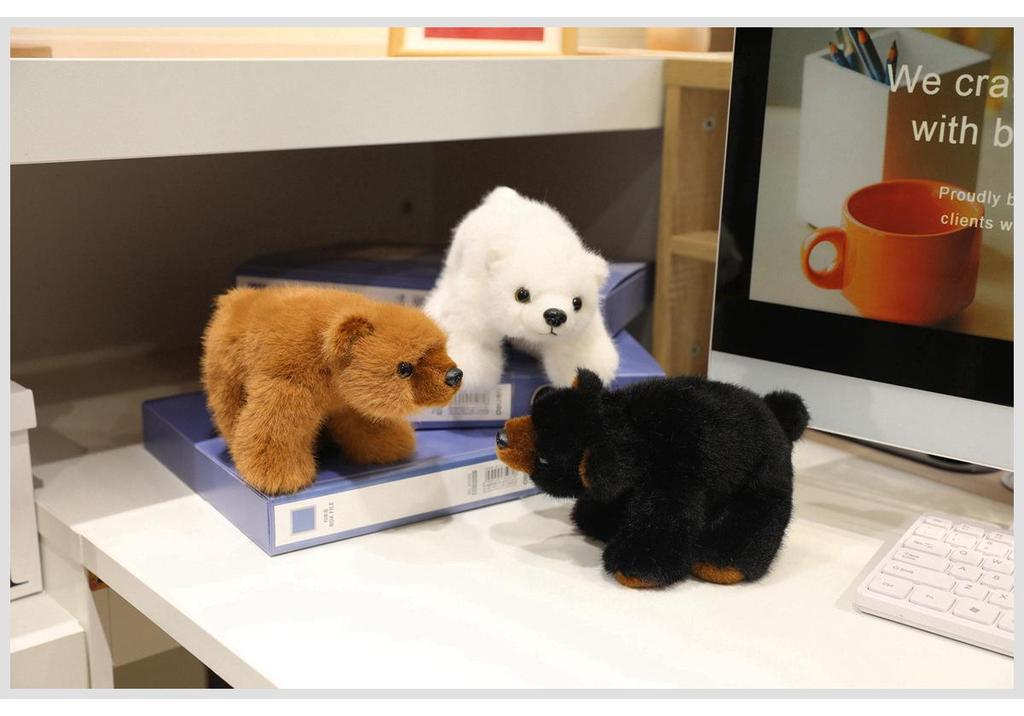 Simulation Polar, Brown, and Black Bear Plush Toy - Cute Sleeping Hugging Pillow Gift for Women