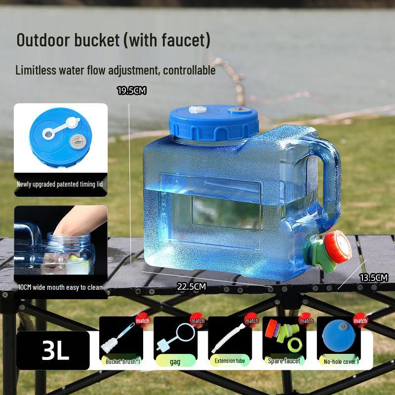 Outdoor Water Storage Barrel with Faucet - Large Plastic Tank for Drinking and Utility Use