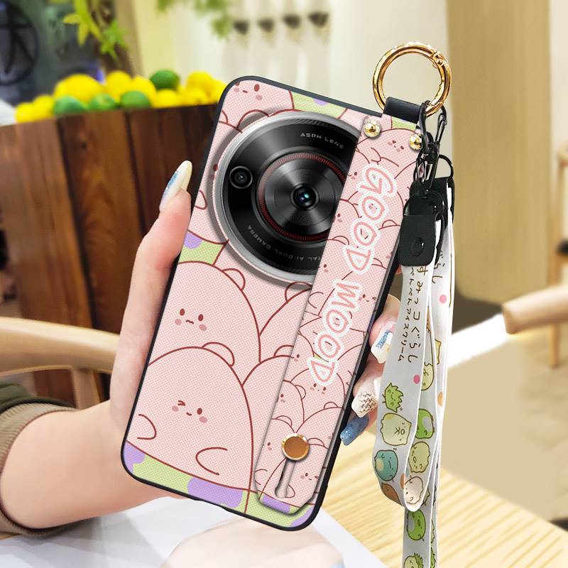 Tecknad Dammavvisande Mobilskal För ZTE Blade A75 5G/Nubia Focus 5G/Calf 5G Sött Skyddande Armband Tålig Silikonring