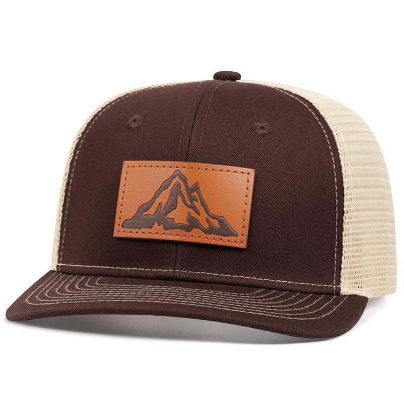 

Модная мужская кепка с сетчатым принтом из кожи для гор, регулируемая бейсбольная кепка для уличных танцев, летняя кепка унисекс для рыбалки, кепка для грузовика коричневый