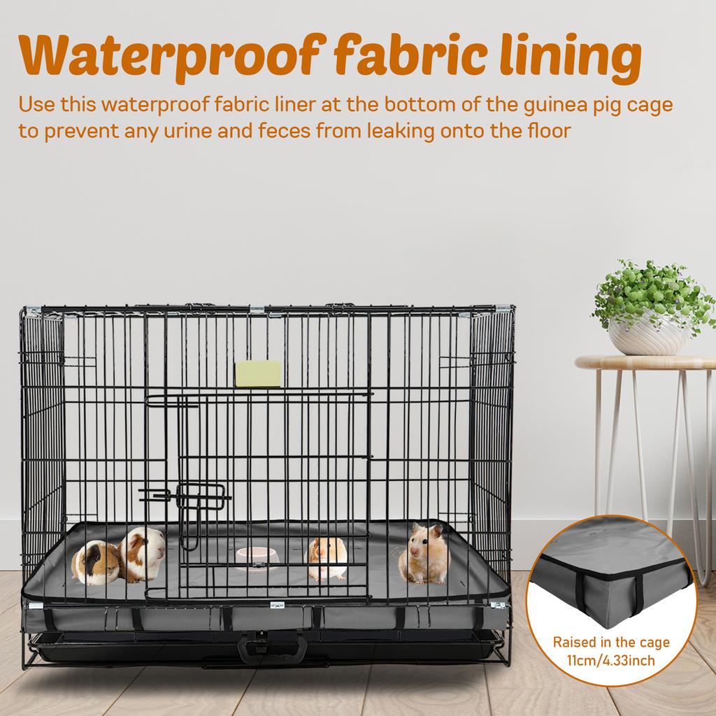 Guinea Pig Cage Liners Oxford Cloth Waterproof Small Animal Cage Bedding Inner Liner with Sticky Strap Pet Supplies Accessories