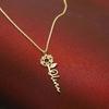 Personalized Sunflower Name Pendant Necklace for Women, Custom Gold Tone Minimalist Jewelry