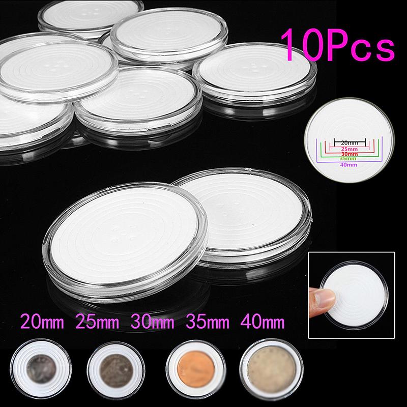 Plastic Coin Capsule Container Holder Case 5*5*0.5cm Business gifts Transparent 10xClear 20 ~ 40mm Useful Sale