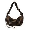 2025 Autumn New American Retro Messenger Bag Women's Plaid Shoulder Bag Niche Fashion Girl Dumpling Bag