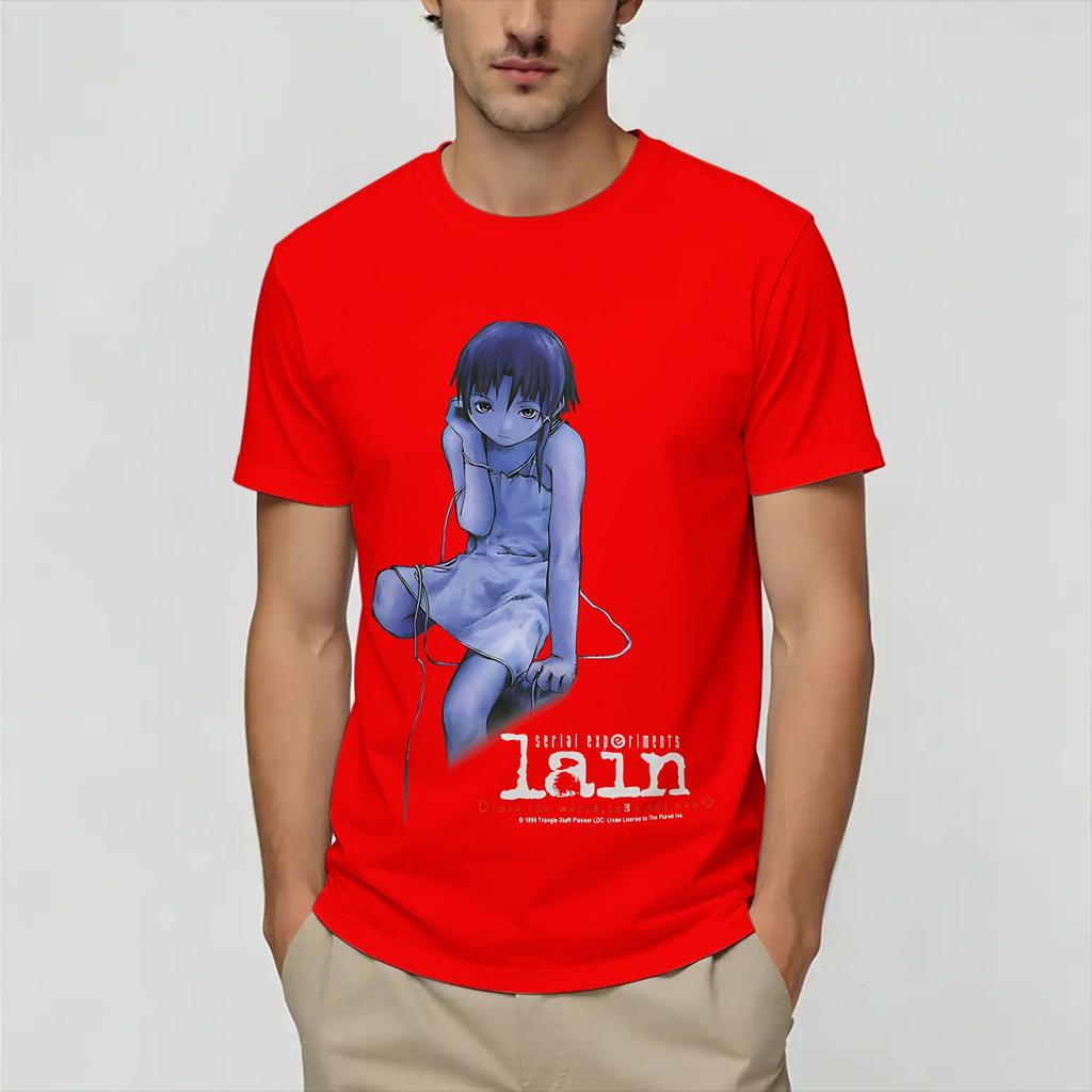 Serial ExperiUnisexts Lain Cotton TShirt For Unisex Summer Vintage T Shirts O Neck Popular Tees Oversize Hot Sale Clothes