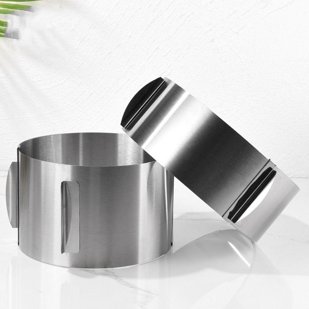 Supporto per dessert retrattile, stampo per torta con anello di mousse in acciaio inox graduato, tagliapasta per torta