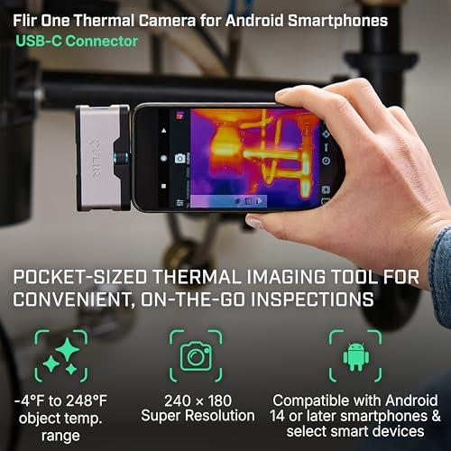 FLIR (FLIR) [Domestic Genuine Product] FLIR ONE Gen 3 - Thermal Imager for Android Smartphones (USB-C) Manufacturer Part Number: 435-0005-03, 240x180