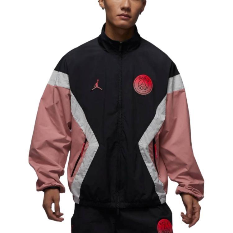 Jordan Paris Saint Germain FW24 Jacket Men's Rusty Pink/Gray Black/Sail White/Infrared Red FV7741-685