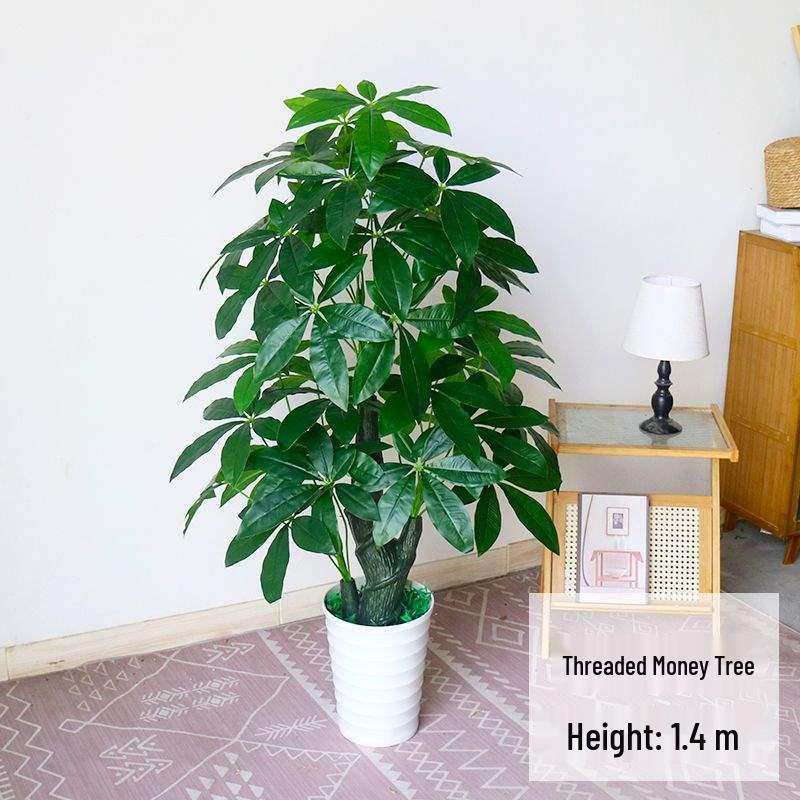 Künstlicher Geldbaum: Große Indoor-Plastikpflanze für Wohnzimmerdekoration, Künstlicher Bonsai- Simulationsbaum im Topf