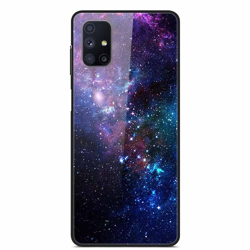 Glas-Rückseite für Samsung Galaxy M51 M31 Hülle Harte gehärtete Glas Hülle für Samsung A71 A51 Hülle A 51 71 M 51 31 Funda Coque