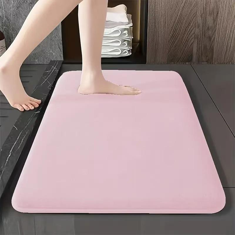 Solid Color Bathroom Mat Bathroom Floor Mat Door Mat Household Non Slip Foot Mat Coral Velvet Absorbent Quick Drying Door Mat
