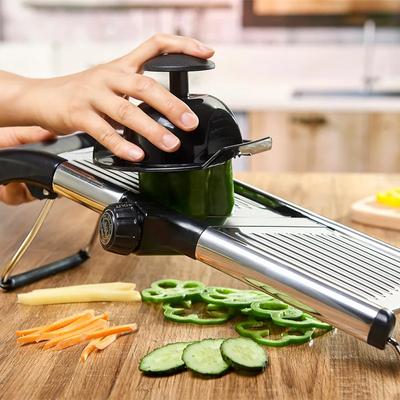 Rebanador de Verduras Multifunción Acero Inoxidable Cortador de Limón Cebolla Patata Zanahoria Col Herramientas de Corte Ajustables Utensilios de Cocina