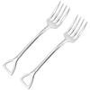 Eve-mode The Country Story Large Scoop-Shaped Shovel Fork, Stainless Steel, Mirror Finish, Set of 2