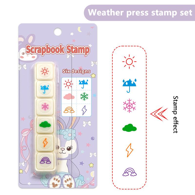 

1 набор аксессуаров для скрапбукинга, канцелярские товары, кавайные штампы, декоративные штампы для искусства, DIY, поделок, альбома, журнала, планера