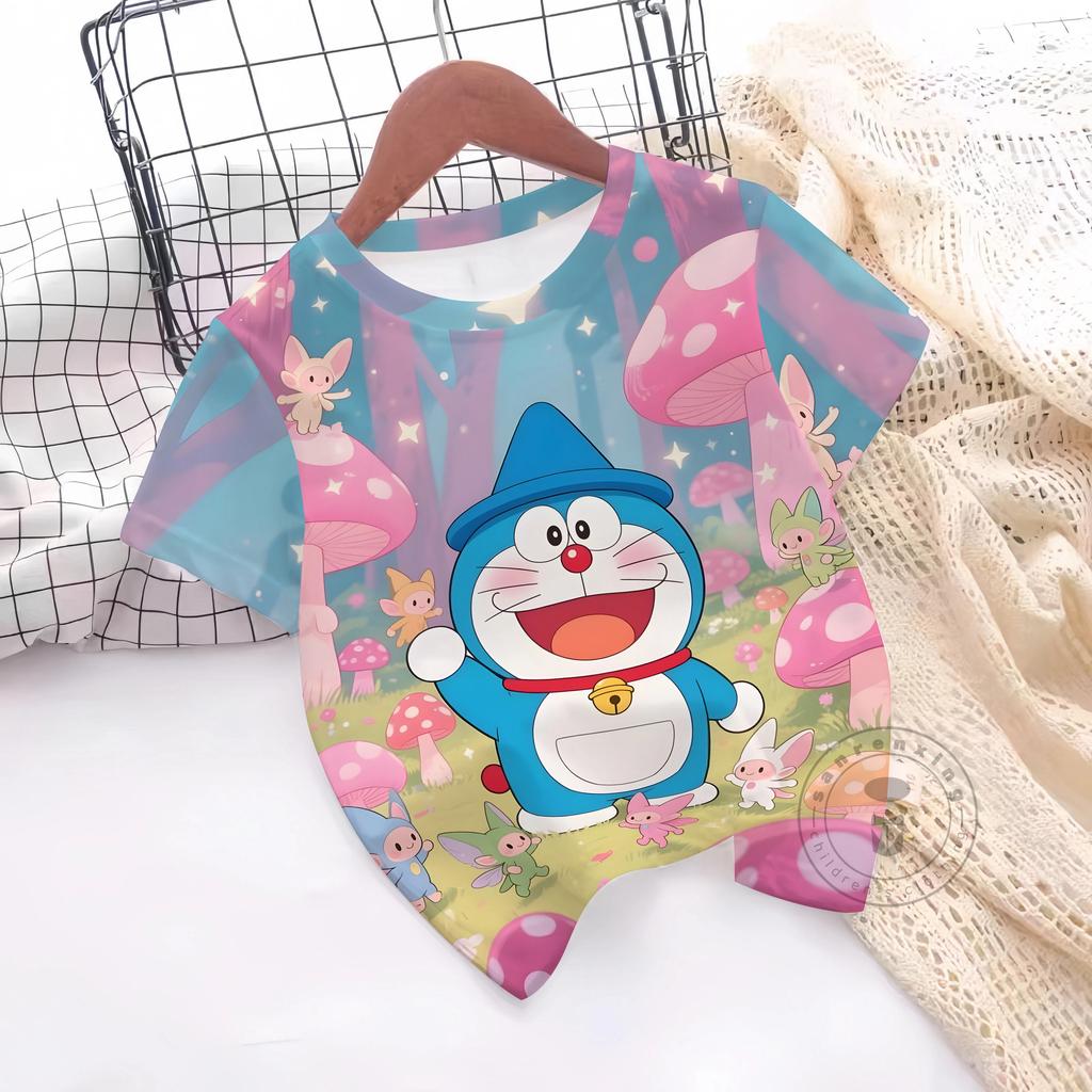 Summer Doraemon 3D Printe Children's Tops Teenagers From T-Shirts For Boys Girls Kids Clothes Short Sleeve