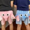 Nose Fleece Pajama Pants 3D Ears Funny Plush Sleepwear Novelty Velvet Elephant Shorts  Unisex