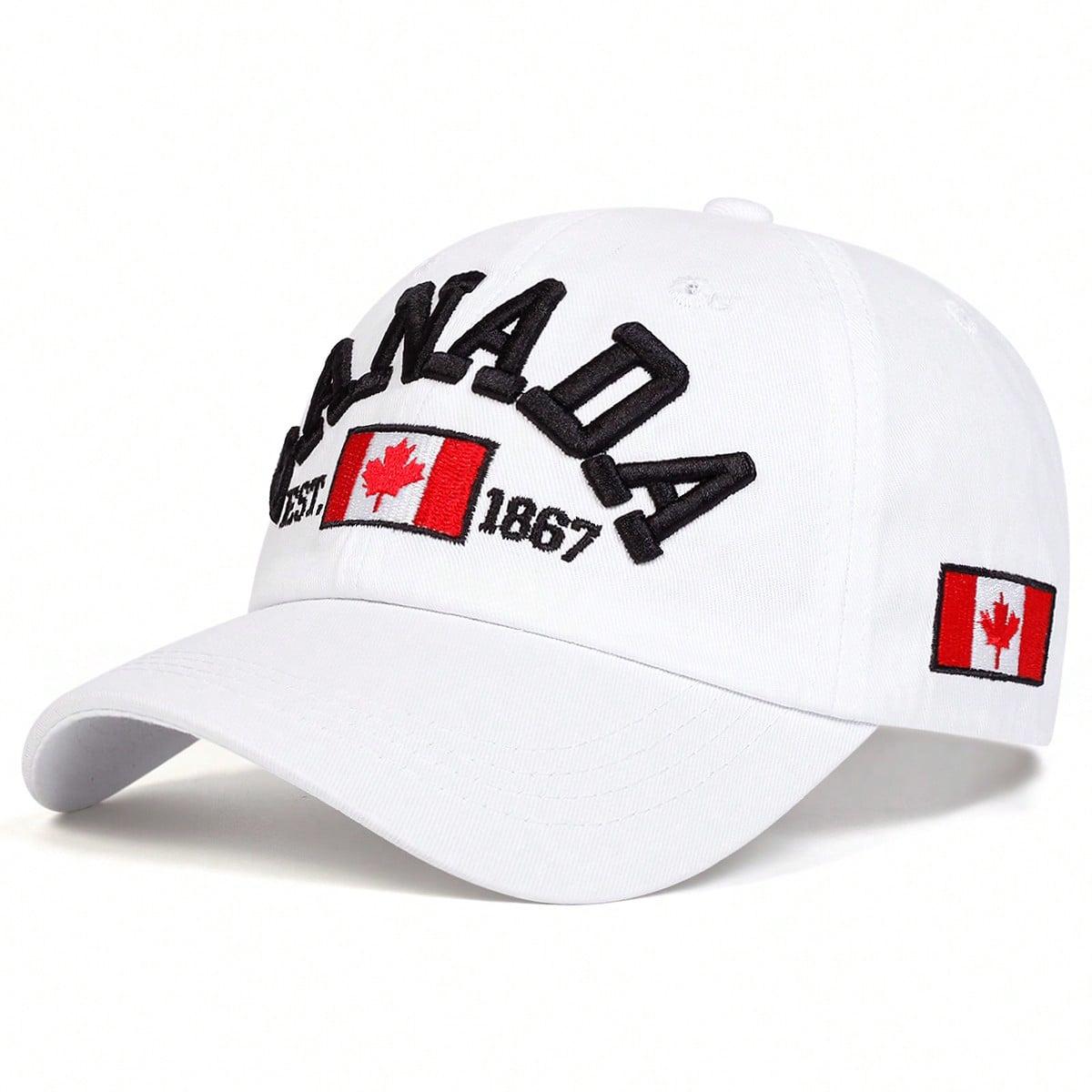 Mode Katoen Canada Baseballpet Vlag van Canada Hoed Snapback Verstelbaar Heren Baseballpetten Gorras black