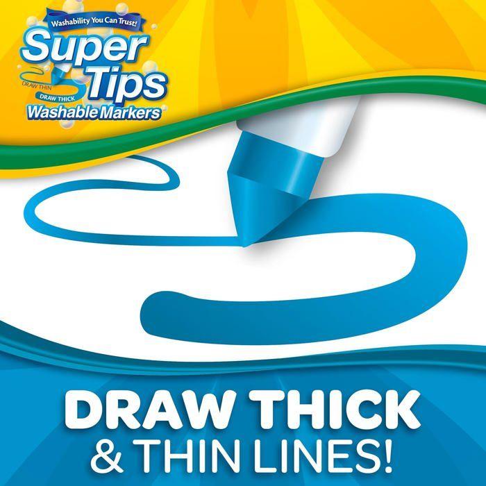 Washable Markers - CRAYOLA - Super Tips - 150 Units - Conical Tip - Multicolored