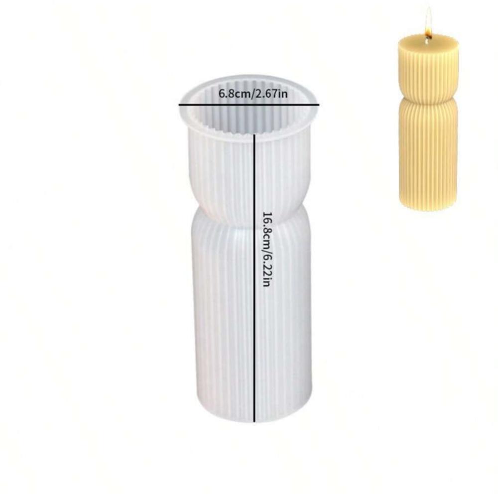 3D Cylindrisk Ljus Silikonform i Nordisk Stil Aromaljus Tillverkning DIY Gips Harts Hantverk Gjutformar Hem Bordsdekor