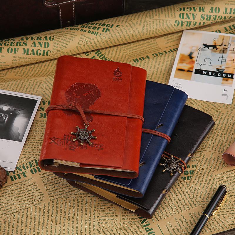 A6 European Retro Kraft Loose-Leaf Business Planner Notepad (Customizable Logo)