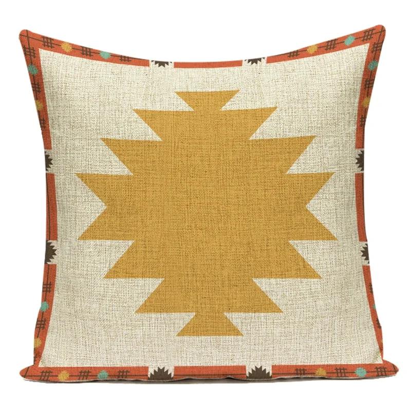 Geometry Cushion Cover Polyester Square Home Decor Pillow Cover Chair Car Ethnic Style Bohemian Throw Pillow Case