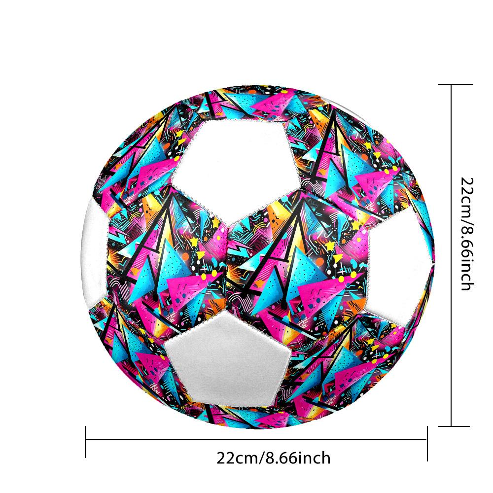 1pc Neon Triangle Lightweight PVC Training Soccer Ball, Size 5, Suitable for Indoor and Outdoor TrainingGift y60312