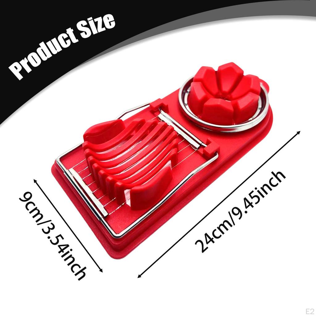 Egg Slicer Cutter Multifunctional 2 Slice Modes Easy Cleaning Strawberry for Hard Boiled