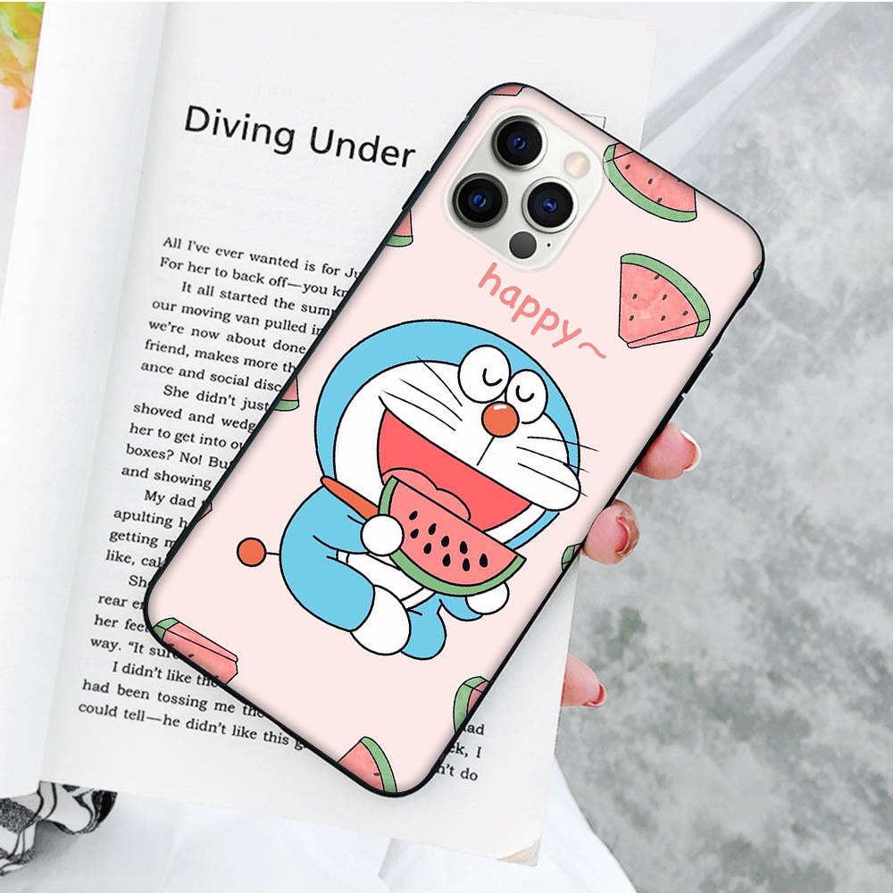 JW82 Doraemon Black Soft Case for Samsung Note 20 Lite S24 Ultra S23 A03 A05 A06 A11 A71 A15 A16 A13 A24 A25 A33 A52 A53 A50 M55 M35 Plus