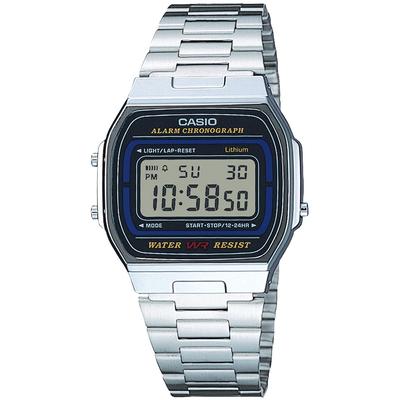 Ανδρικό ρολόι Casio Collection A164WA-1QJH Ασημένιο ρολόι από ανοξείδωτο ατσάλι