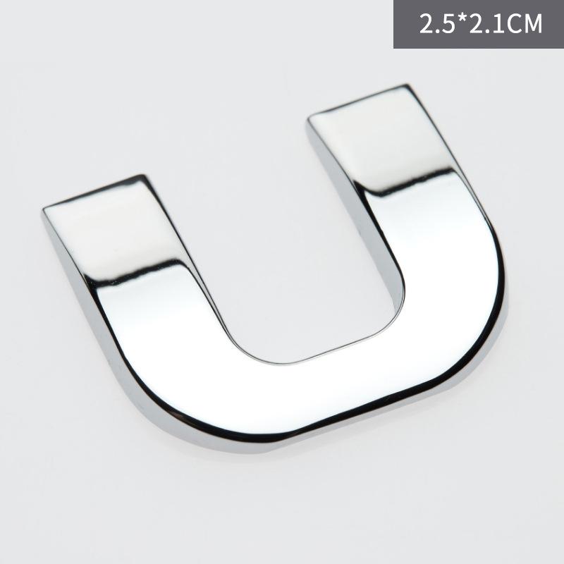 Custom 3D Car Number Alphabet Stickers Zinc Alloy Metal Chrome Emblem Scratch Proof Durable for Auto Badge Motorcycle Laptop Decor