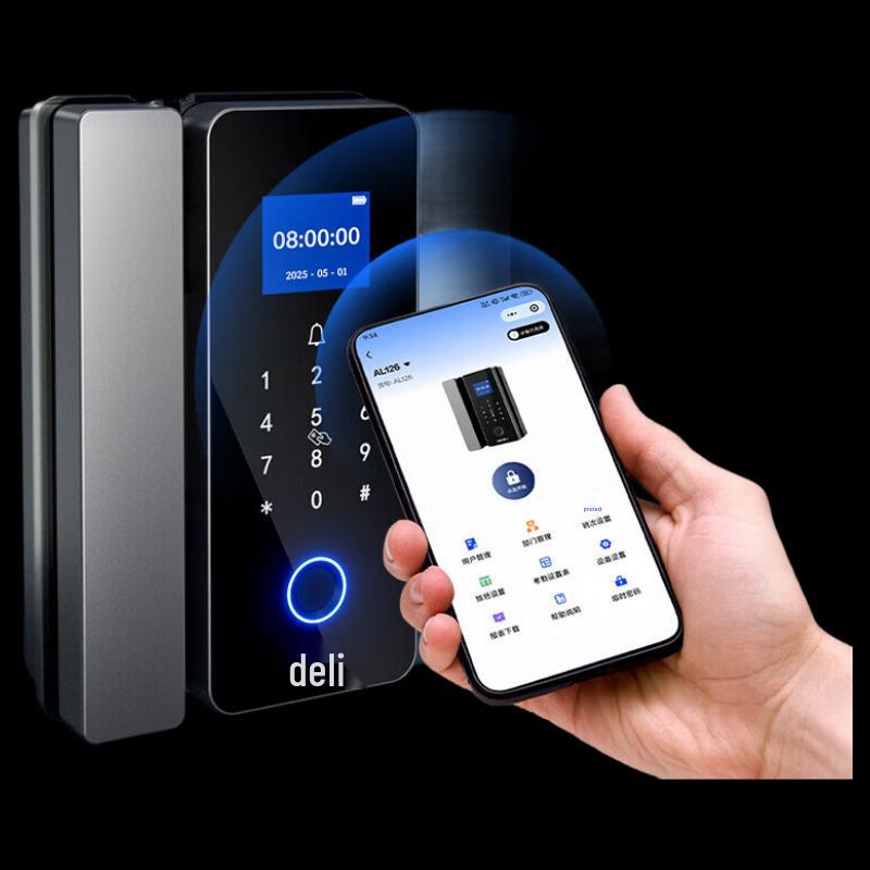 

Deli AL126 Smart Fingerprint Glass Door Lock CN plug (adapter included)
