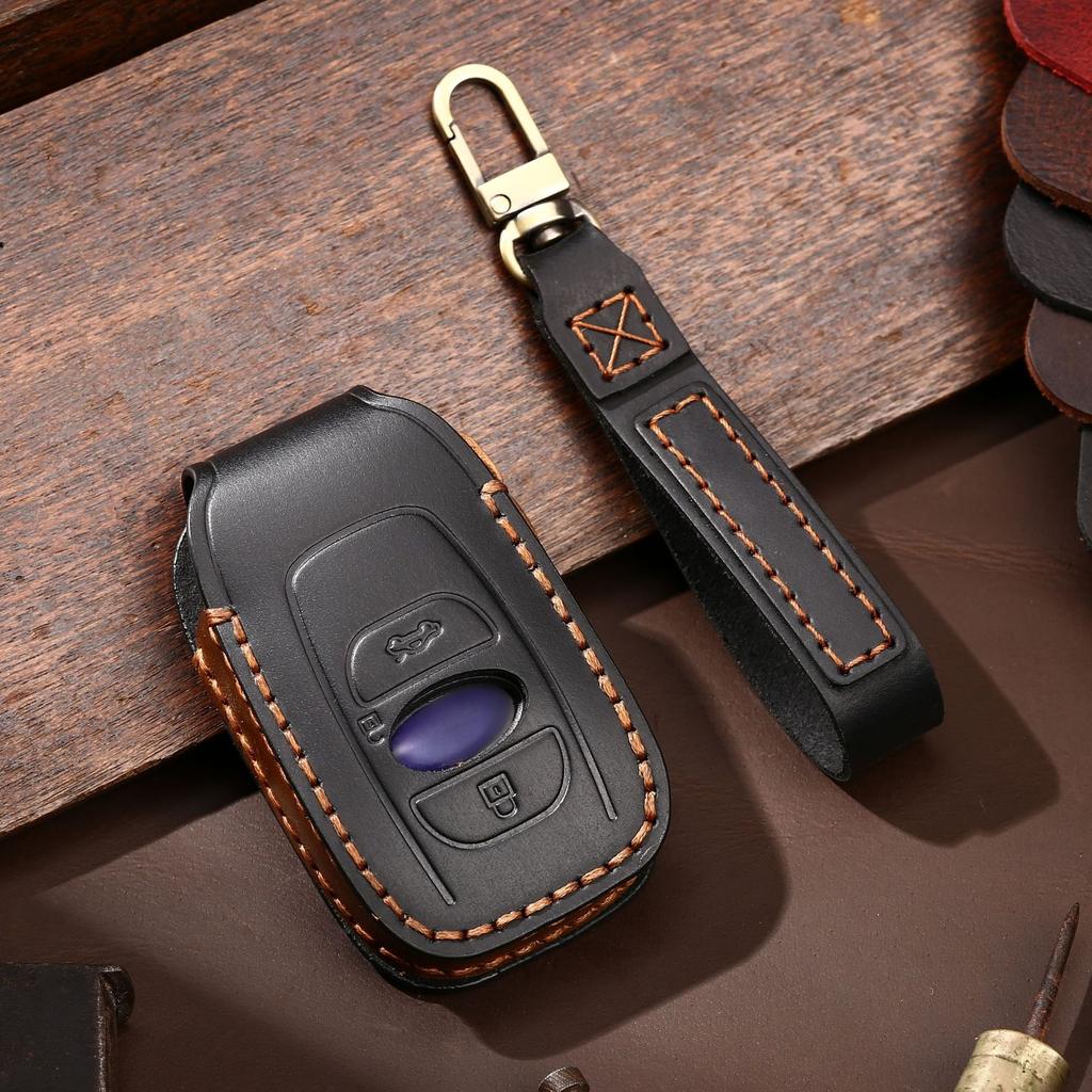 Leather Car Key Cover Keychain Holder Case Protector for Subaru Legacy Impreza Forester Xv Trezia BRZ Wrx Levorg Outback Remote