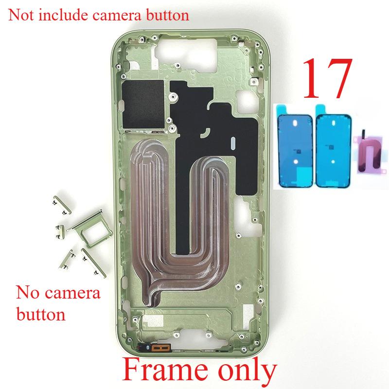 For iPhone 17 Middle Frame Bezel Housing Side Button Chassis Repair Replacement Parts SIM лаванды фиолетового