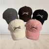 Winter Plush Baseball Cap With Embroidered Butterfly Bow Design For Wear Daily