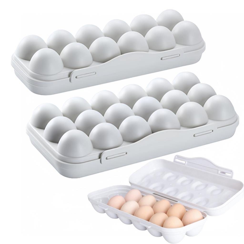 Eieraufbewahrung aus Kunststoff Eierschutzhülle Perfekt für Grillpartys 18 Fächer Organizer Kompakte Größe Bruchsicheres Design