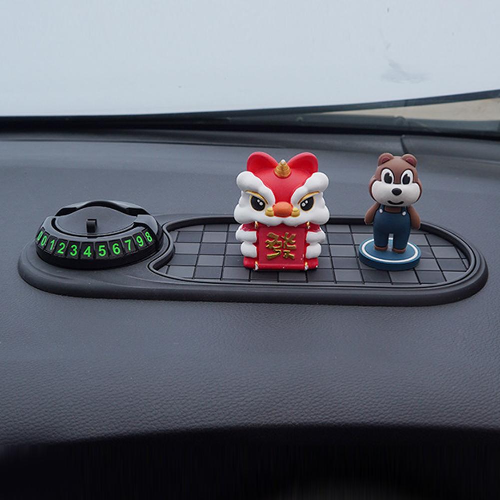 Multifunctional Car Anti-Slip Mat Mobile Phone Holder Car Dash Grip Pad Car Dashboard Storage Parking Number Plate