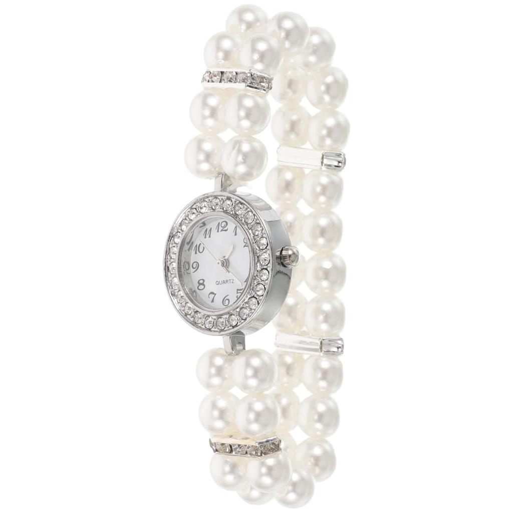 JECOMPRIS Bangle Pearl Bracelet Rhinestone Vintage Gold Sparkly Watch for Cuff White Women's Watch, Jewelry, Watch, Watch, Women, Women's Watch,