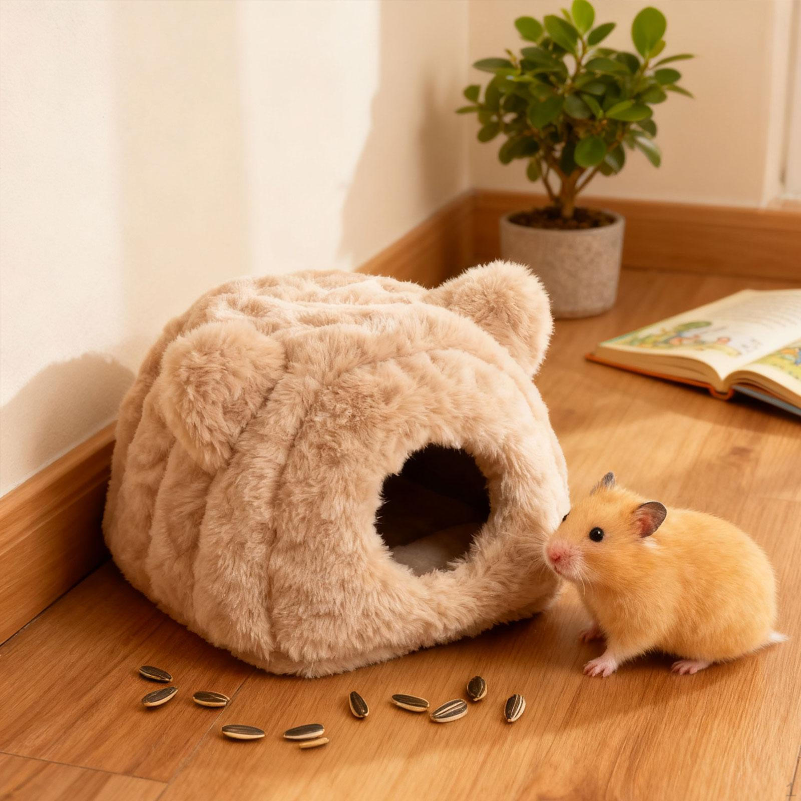 

Cave- Bed for Hamsters, Guinea Pigs, And Other Small Animals. Washable. Ideal Chinchillas, Rats, бежевый