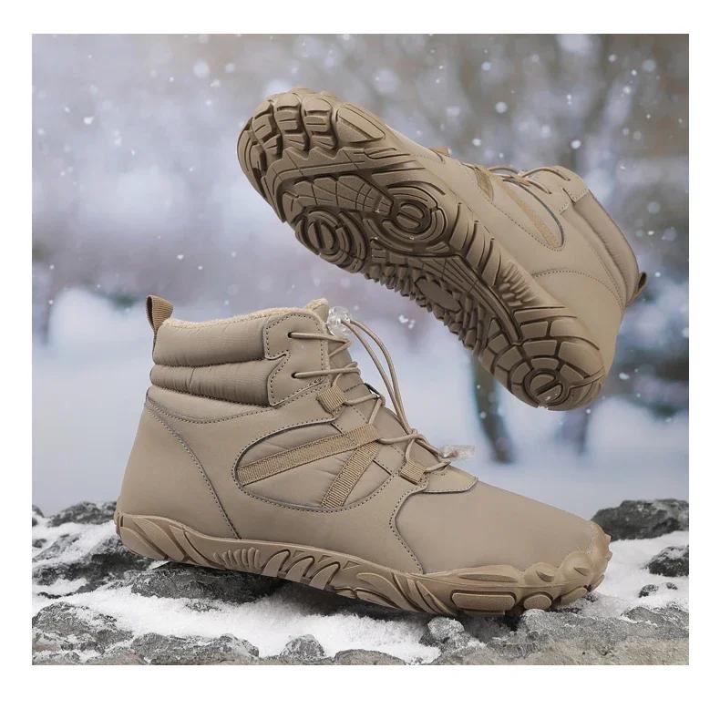 Winter Hiking Shoes Snow Boots Plush Cotton Shoes Outdoor Sneakers Men Women Ankle Boots Warm Winter Boots Mid-top