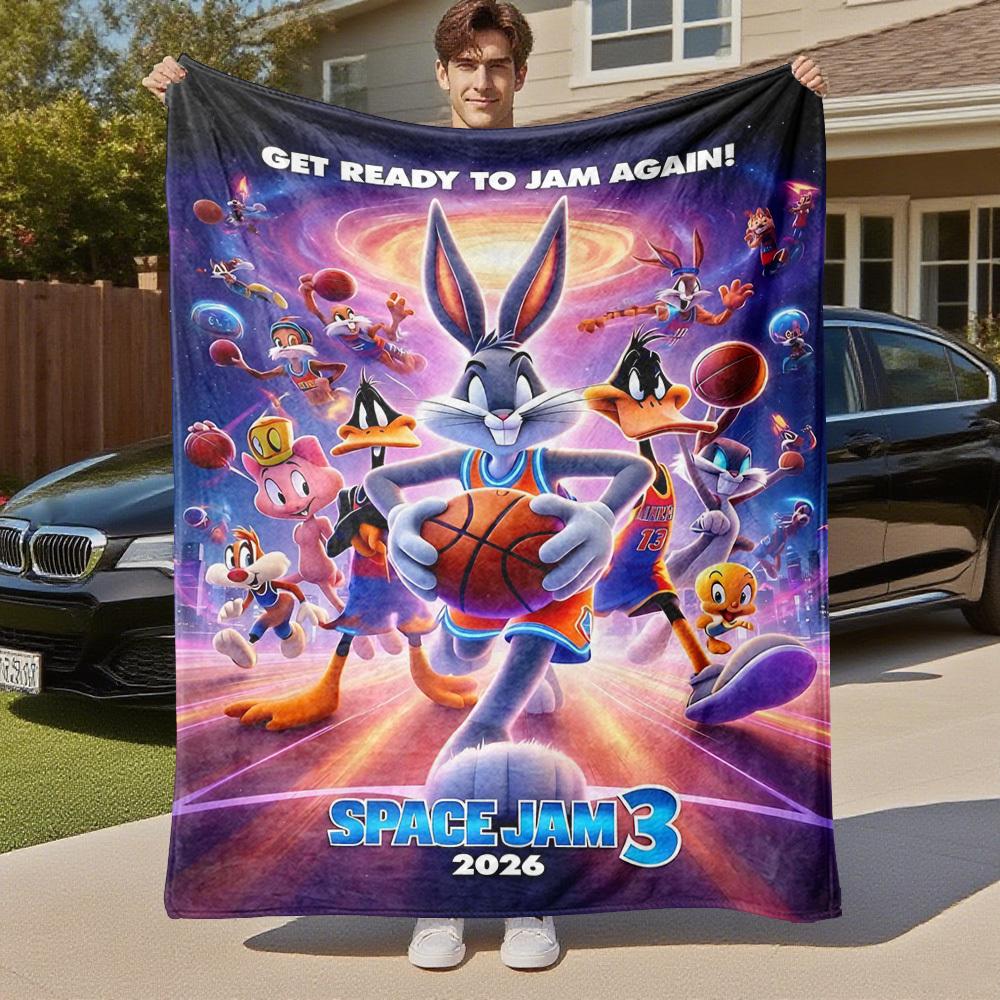 1pc Space Jam 3Outdoor Flannel Blanket Soft Plush Decor for Picnics, camping,Bedroom, Playroom, or Lunch Breakn1132A