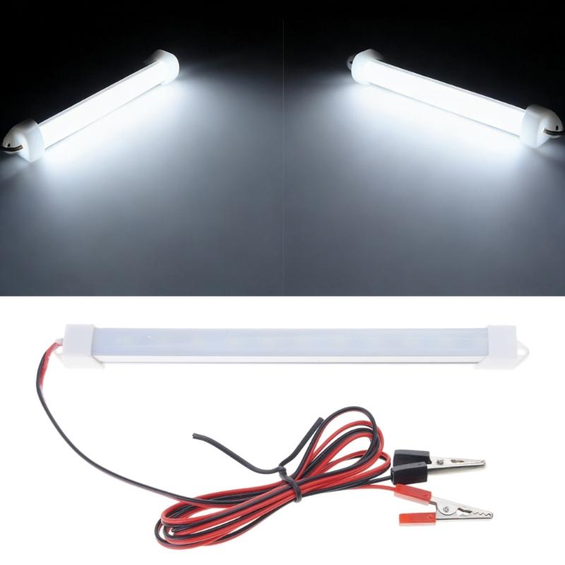 12V SMD5630 LED Interior Light Tube Strips Lamp Replacement Truck Campers Ship Reading Lamp With Alligator Clip Wire