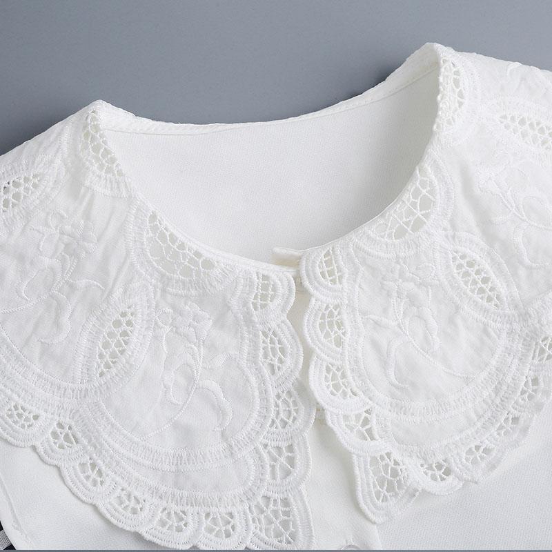 Perfecte Match Zoete Revers Nepkraag Voor Damesblouse Afneembare Kraag Halve Blouse Katoen Wit Nepkraag Top Meisjes Trui Decoratie