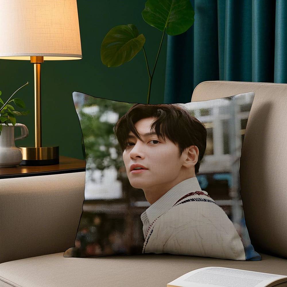 Ji Chang W-Wook Kpop Style Pillow Case Short Plush Print Cushion Cover Square Throw Pillow Covers Sofa Home Decor