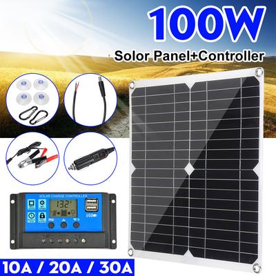 24V/12V Dual Output USB Solar Panel Flexible Monocrystalline Battery Charge Dual High Efficiency USB Solar Controller New.