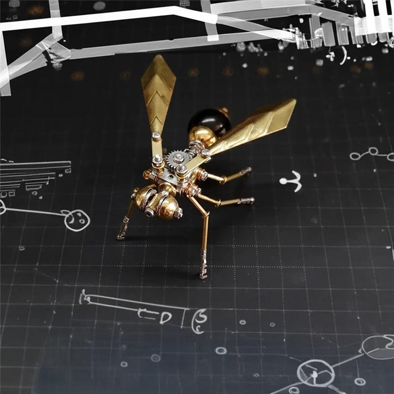Biene & Wespe 3D Metallpuzzle - Künstlerisches Insektenmodell, Herausforderndes Handgefertigtes Geschenk für Heimdekoration oder Schreibtischzubehör